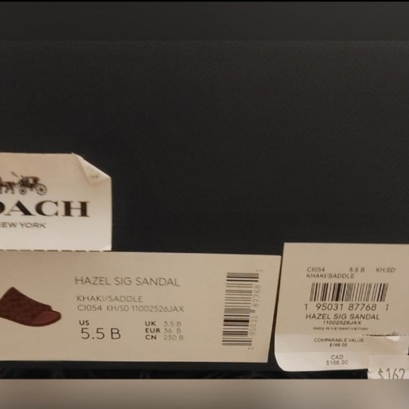 Coach Beige/Tan Hazel Sandal In Signature Jacquard NIB - Picture 5 of 6